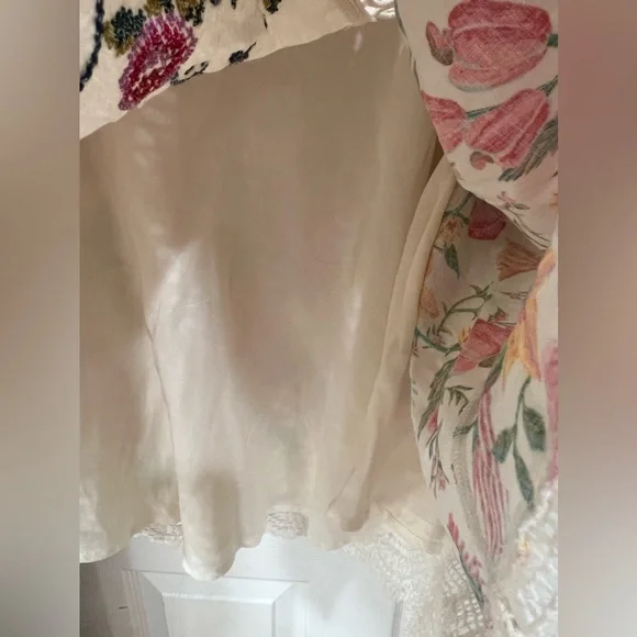 NWT Farm Rio Toucan's Garden Floral Embroidery One-Shoulder Linen Blend Dress - Picture 11 of 14